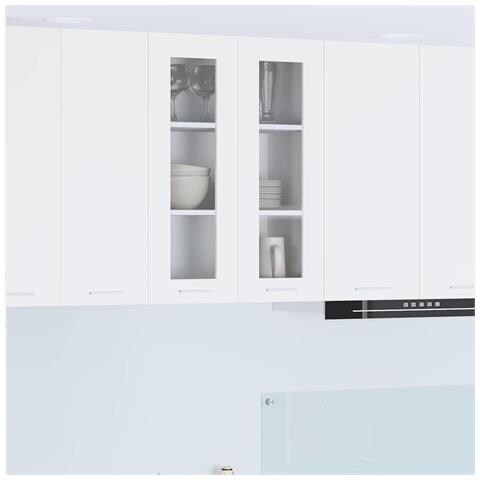 Armadio pensile Riga Bianco 60 x 31 x 80 cm Legno multistrato - Foto 2