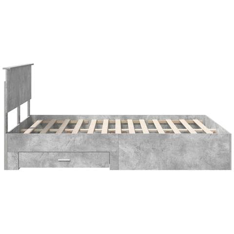 Struttura del letto con cassetto Grigio cemento 140 x 190 cm - Foto 9
