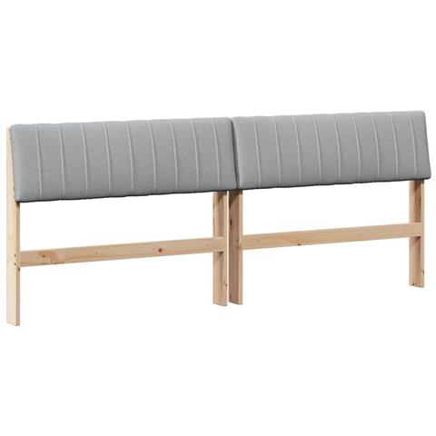 Testiera imbottita Grigio chiaro 200 cm Pino massello - Foto 1