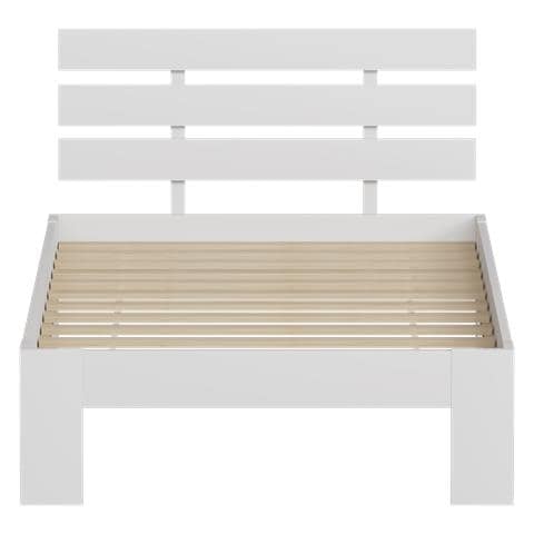 Letto In Legno Con Testiera 90x190cm Bianco Finn - Foto 4