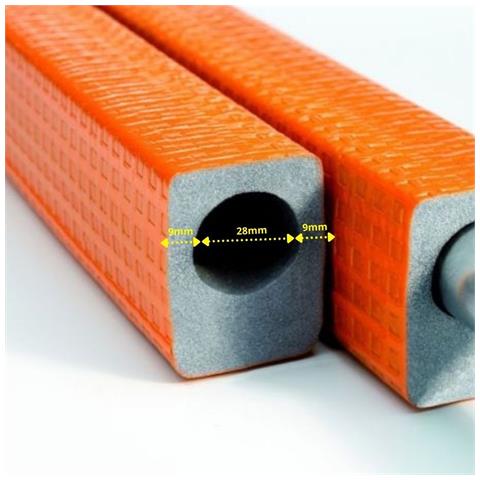 Tubo Isolante Termico  Isolamento Tubi Riscaldamento  1m Ø 28 Mm  9 Mm Dämmung - Foto 1