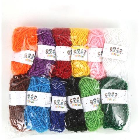Gomitoli Di Filato Di Cotone Al Latte Con Glitter 12 Colori - Morbido Filato Grosso A 5 Capi Per Lavorazione A Maglia E Uncinetto Fai Da Te - Foto 1