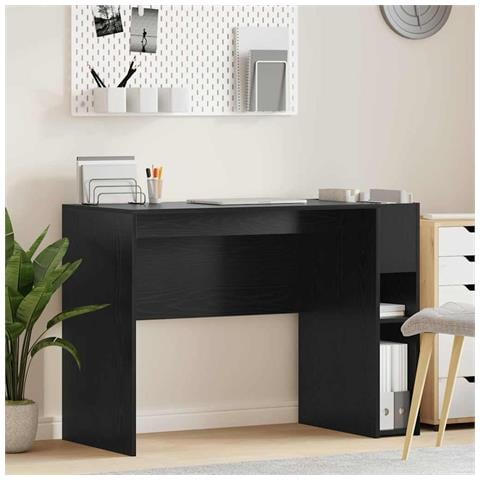 Scrivania Rovere Nero 109 x 50 x 78 cm Legno multistrato - Foto 2