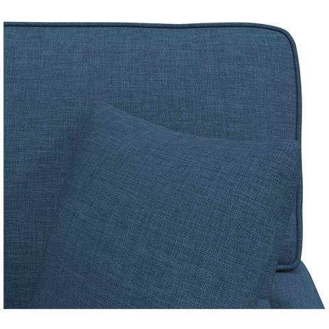 Chaise Longe con Gonna con cuscino 3 pcs Blu Tessuto - Foto 9