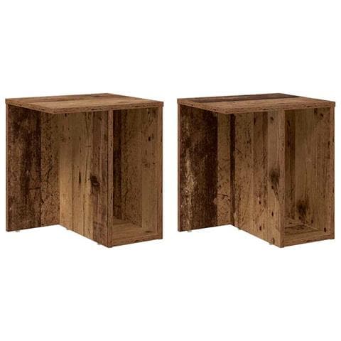 Tavolino 2 pcs Legno vecchio 37 x 32 x 40 cm Legno multistrato - Foto 1