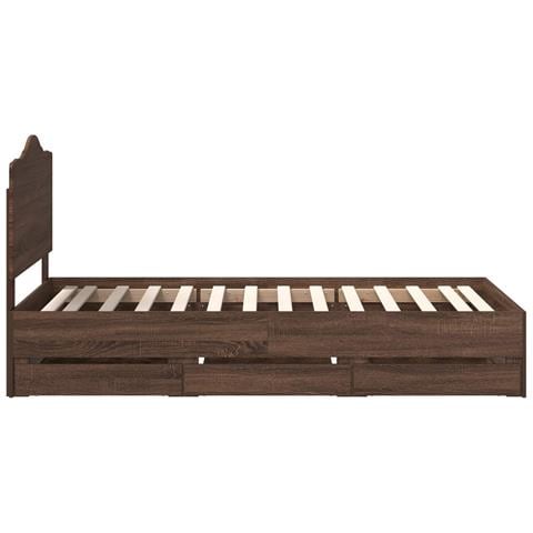 Struttura del letto con cassetto Quercia marrone 100 x 200 cm - Foto 9