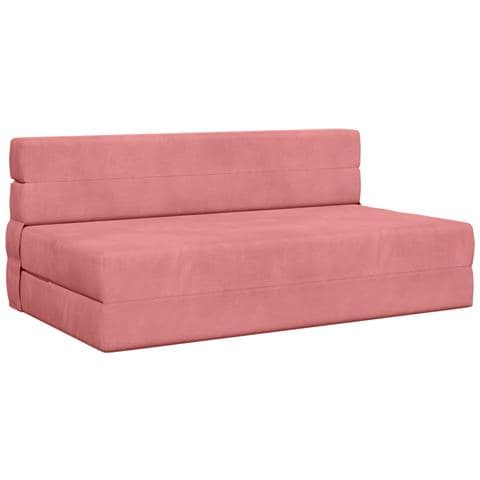 Divano Letto Pieghevole Rosa 152 x 86,5 x 60 cm Tessuto - Foto 1