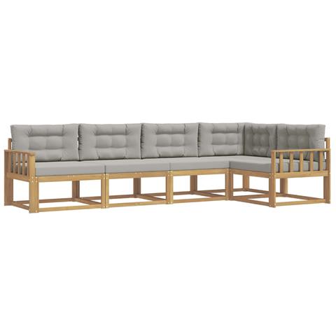 Set di divani da esterno 4 pcs Bianco e Grigio Chiaro - Foto 1