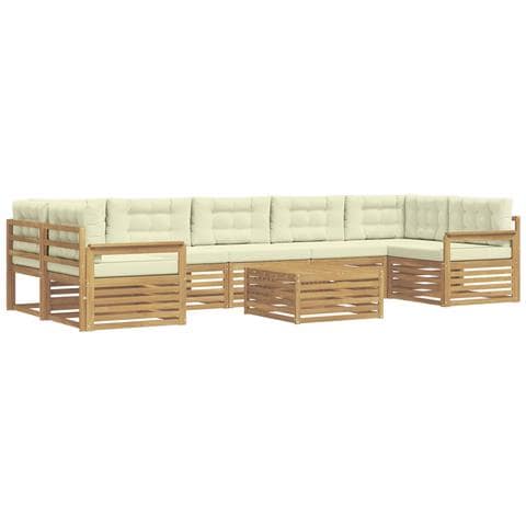 Set di divani da esterno 8 pcs Bianco e Crema - Foto 1