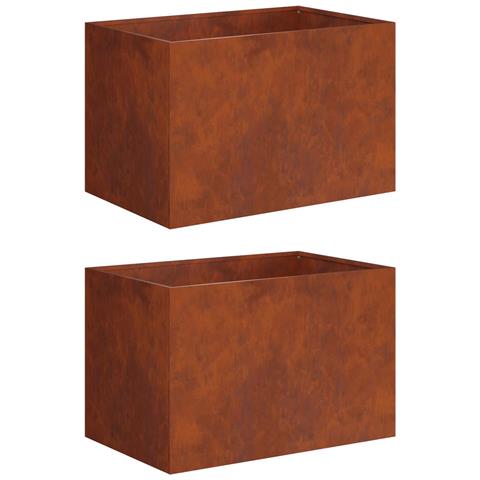 Vaso da giardino 2 pz Ruggine 50 x 40 x 40 cm Acciaio Corten - Foto 1