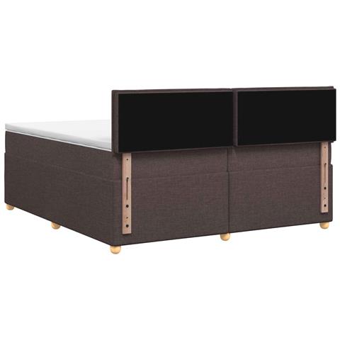 Letto box spring con materasso Marrone Scuro 200 x 200 cm - Foto 9