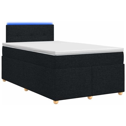 Letto box spring con materasso Nero 120 x 200 cm Tessuto - Foto 1