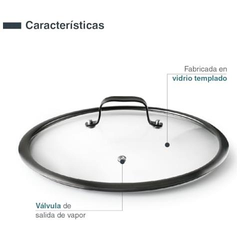 47620 - Coperchio originale, vetro temperato, acciaio inossidabile, maniglia ergonomica - Foto 2