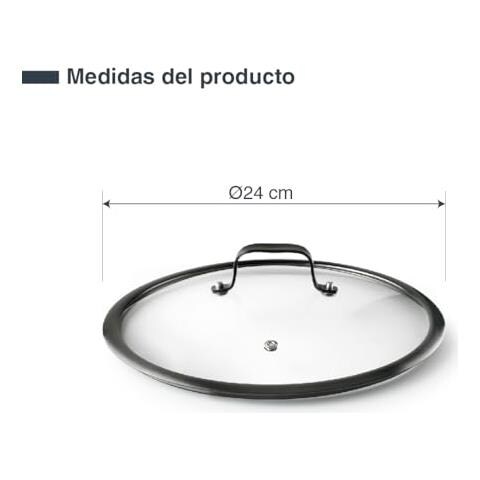 47620 - Coperchio originale, vetro temperato, acciaio inossidabile, maniglia ergonomica - Foto 3