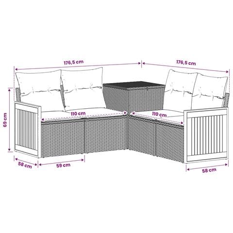 Set di divani 5 pz Grigio e Grigio Scuro - Foto 10