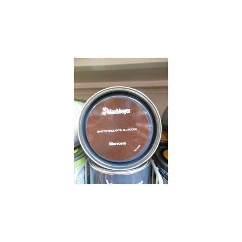 Smalto Acrilico All'Acqua Pronto All'Uso, Finitura Brillante, Latta Da 500 Ml, Resa 3,5-5,5 Mq Marrone - Foto 1