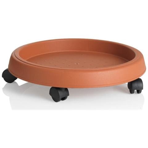 Sottovaso Con Ruote Diametro Cm. 30 Colore Terracotta - Foto 1