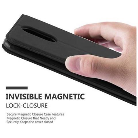 Cadorabo Custodia Compatibile Con Lg K10 2017 In Nero Di Notte - Coperchio Protettiva Con Chiusura Magnetica, Funzione Stand E Tasca Per Le Carte - Foto 2