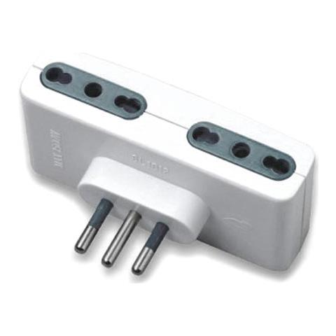 V-tac Adattatore Multiplo Quadriplo Con Prese / bipasso 2p+t 10/16a Standard Italiano - Sku 8726 - Foto 1