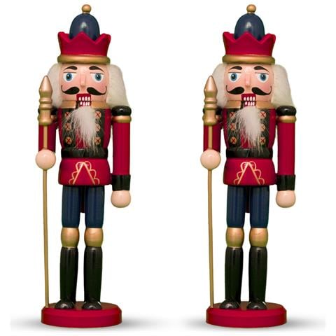 Set 1-2-4 Schiaccianoci Soldatino Accessorio Decorativo Ornamenti Natale 18 Cm 2 Pezzi Schiaccianoci - Foto 1
