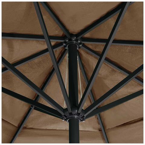 Ombrellone da Esterni con Palo in Alluminio 600 cm Grigio Talpa - Foto 2
