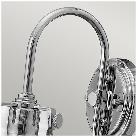 Applique A 1 Luce Con Paralume In Vetro Cromato, Attacco E27 - Foto 2