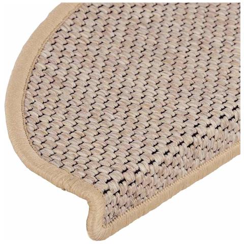 Tappeti Adesivi Scale Aspetto Sisal 15pz 65x21x4cm Beige Chiaro - Foto 2