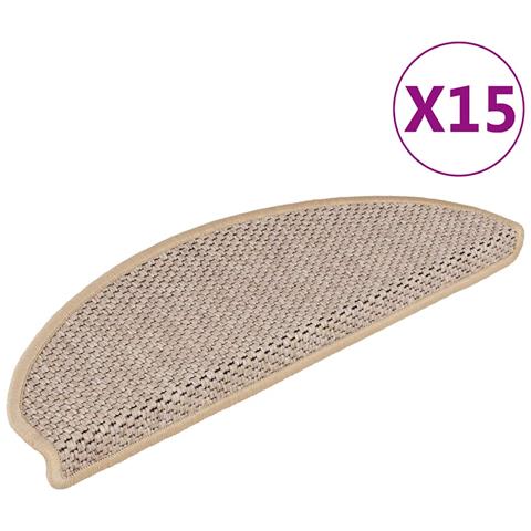 Tappeti Adesivi Scale Aspetto Sisal 15pz 65x21x4cm Beige Chiaro - Foto 1