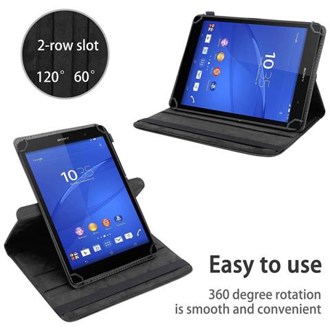 Cadorabo Custodia Per Tablet Compatibile Con Sony Xperia Tablet Z3 Compact (8 Zoll) In Nero - Coperchio Protettivo A 360 Gradi Fatto Di Finta Pelle Con Funzione Di Stand E Banda Elastica - Foto 2
