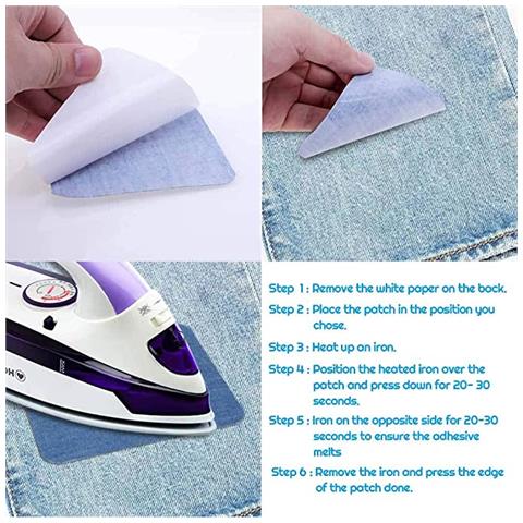 Toppe Termoadesive Per Riparazione Jeans 30 Pz Denimblue - Foto 5