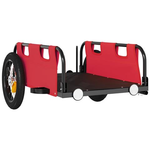 Rimorchio Per Bici Da Carico Rosso In Tessuto Oxford E Ferro - Foto 2