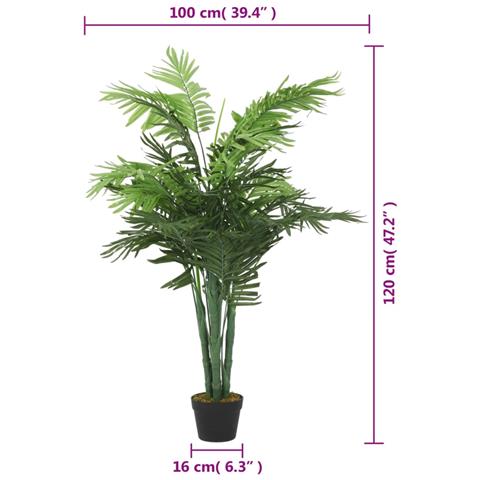 Palma Artificiale 28 Foglie 120 Cm Verde - Foto 8