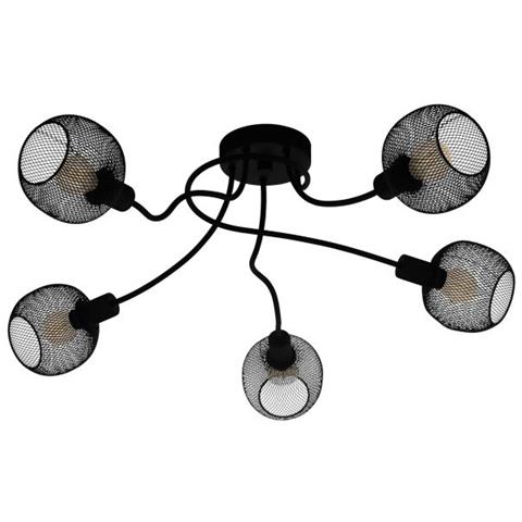 Plafoniera Moderna Wrington 1 5 Luci Acciaio Nero - Foto 1