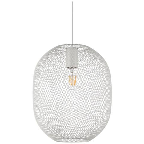 Lampadario A Sospensione Contemporaneo Net Metallo Bianco 1 Luce E27 42w Ip20 - Foto 1