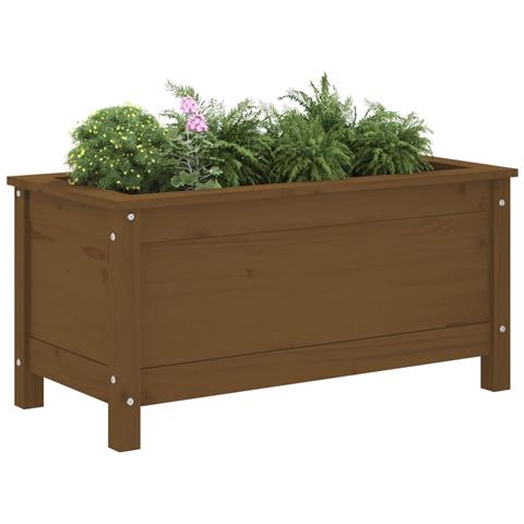 Fioriera Da Giardino Miele 82,5x40x39 Cm Legno Massello Di Pino - Foto 2