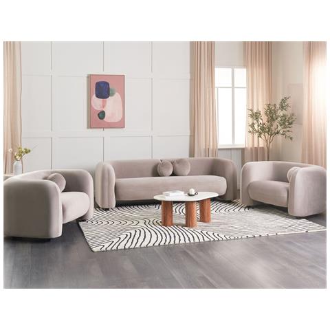Set Da Salotto 5 Posti Leiren Velluto Tortora - Foto 1