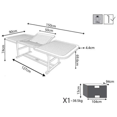 Tavolo Per Esterno Rettangolare Allungabile Fino A 200 Cm Pueblo - Foto 2