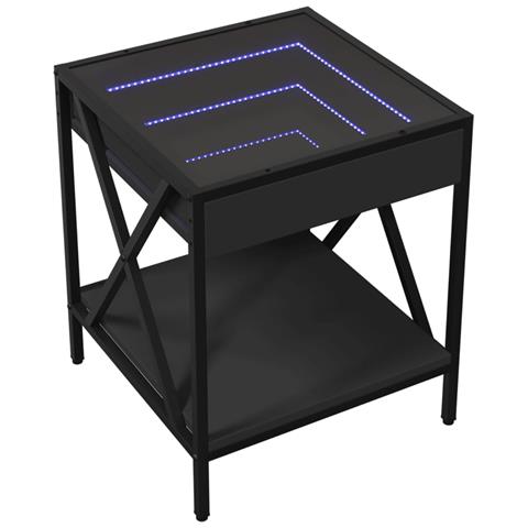 Tavolino Da Salotto Con Led Infinity Nero 40x40x49 Cm - Foto 3