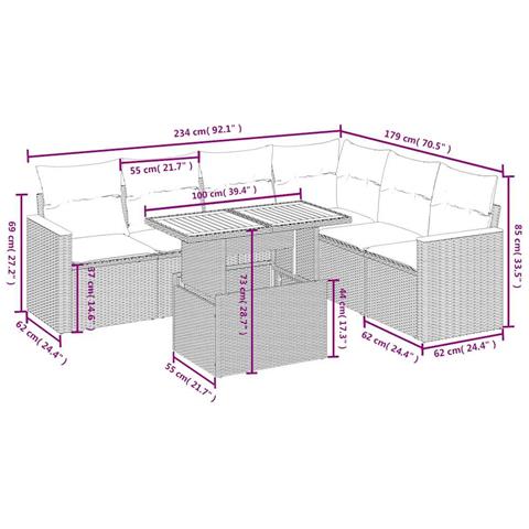 Set Divani Da Giardino Con Cuscini 7pz Nero Polyrattan - Foto 2
