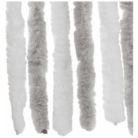 Tenda Antimosche Grigia Chiaro E Bianca 56x200 Cm In Ciniglia - Foto 2