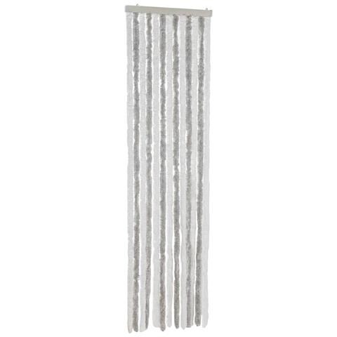 Tenda Antimosche Grigia Chiaro E Bianca 56x200 Cm In Ciniglia - Foto 1