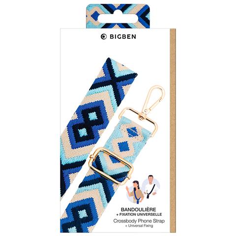 Cordino Universale Per La Tracolla Del Telefono Con Motivo Brasiliano, Blu - Foto 5