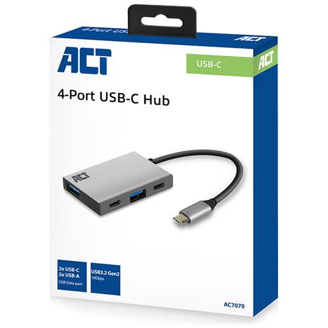 AC7070 replicatore di porte e docking station per laptop USB 3.2 Gen 2 (3.1 Gen 2) Type-C Grigio - Foto 2