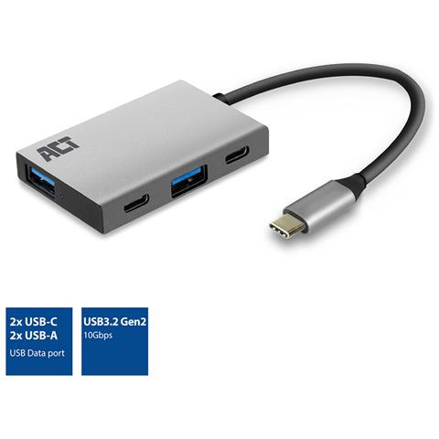 AC7070 replicatore di porte e docking station per laptop USB 3.2 Gen 2 (3.1 Gen 2) Type-C Grigio - Foto 1