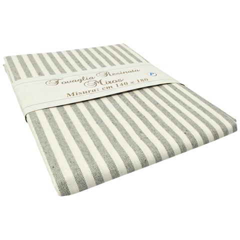 Tovaglia Miros Resinata Antimacchia Copritavolo Cucina Disegno Bastoncino 140x240 Grigio - Foto 5