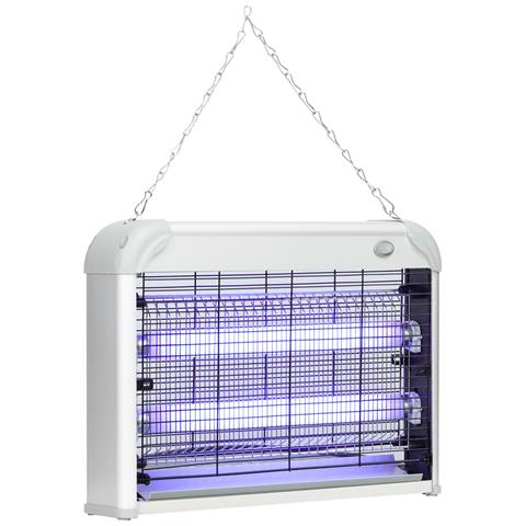 Zapper per Insetti e Zanzare da 20W a Luci LED UV con Vassoio Rimovibile, in ABS e Metallo, 39x8x28 cm - Foto 1