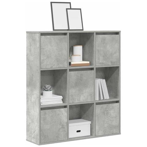 Libreria Grigio Cemento 89x24x101,5 Cm In Legno Multistrato - Foto 1