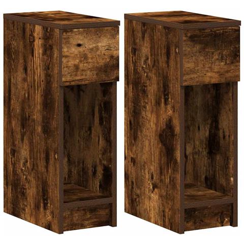 Comodini Con Cassetto 2 Pz Rovere Fumo 20x36x60 Cm - Foto 2