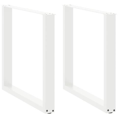 Gambe Tavolo Pranzo A U 2 Pz Bianco 90x(72-73)cm Acciaio - Foto 1