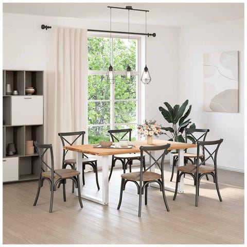 Gambe Tavolo Pranzo A U 2 Pz Bianco 90x(72-73)cm Acciaio - Foto 2